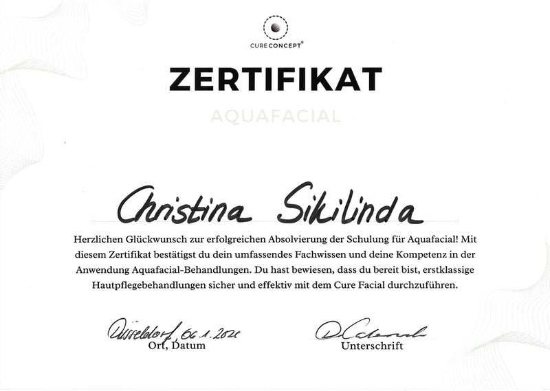 Zertifikat Staatlich geprüfte Kosmetikerin