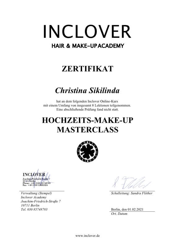Hair & Make-up Academy Masterslass Hochzeits-Make-Up